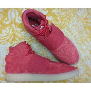 Adidas Originals Size 11.5 Tubular Invader Strap Red Mid Shoes Sneakers BB5039